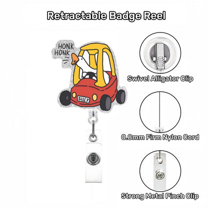Acrylic Honk Goose Retractable Badge Reel