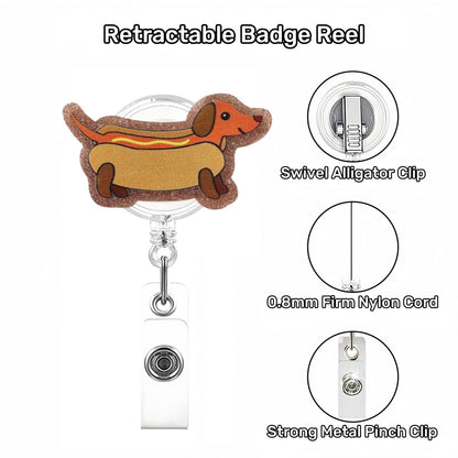 Acrylic Hotdog Retractale Badge Reel