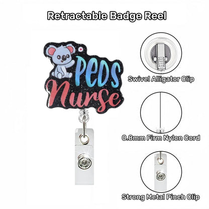 Acrylic PEDS Nurse Badge Reel