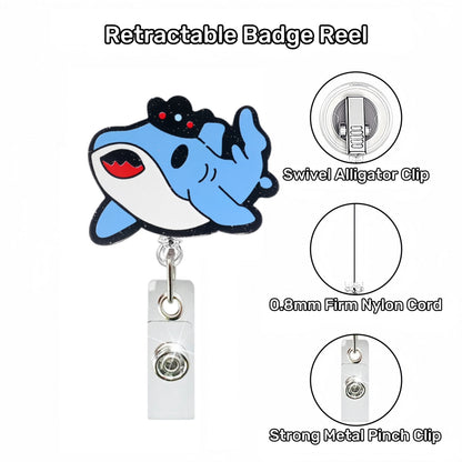 Acrylic Blue Whale Fish Badge Reel
